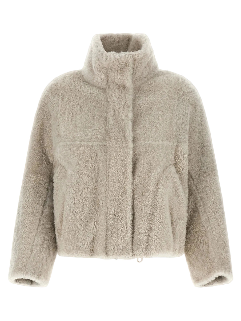 Brunello Cucinelli Beige Lamb Leather Full-Length Jacket