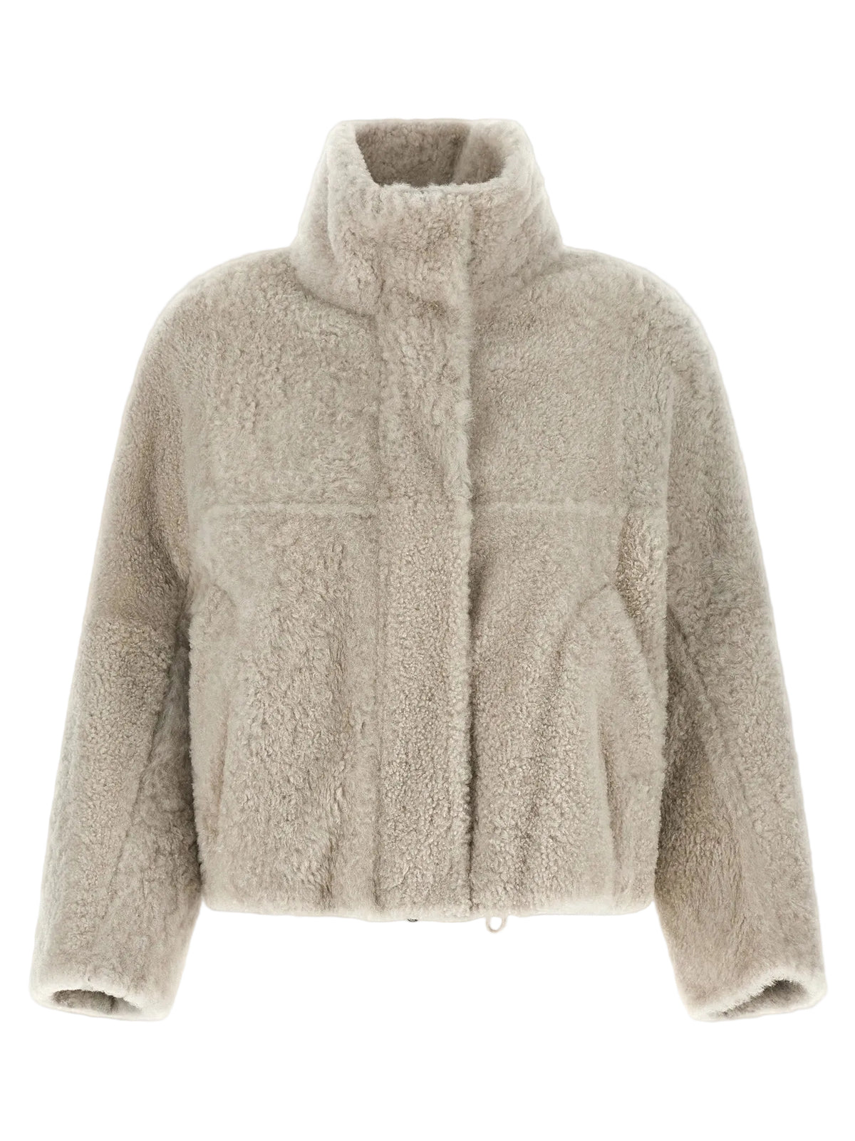 Brunello Cucinelli Beige Lamb Leather Full-Length Jacket