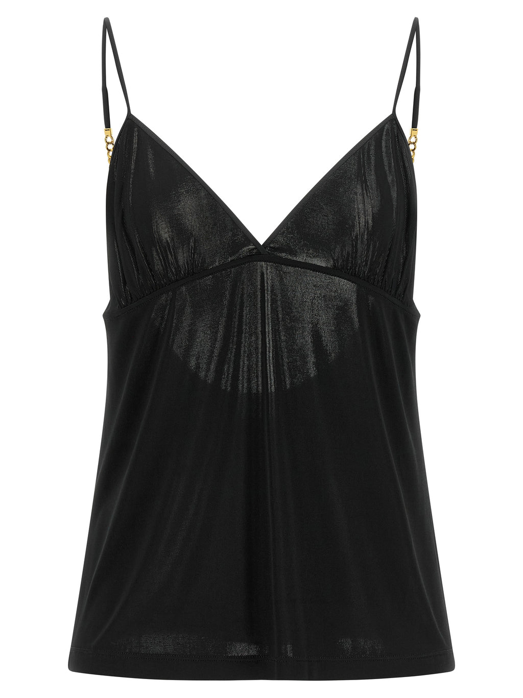 SAINT LAURENT Gold-Chain Logo Strap Tank Top