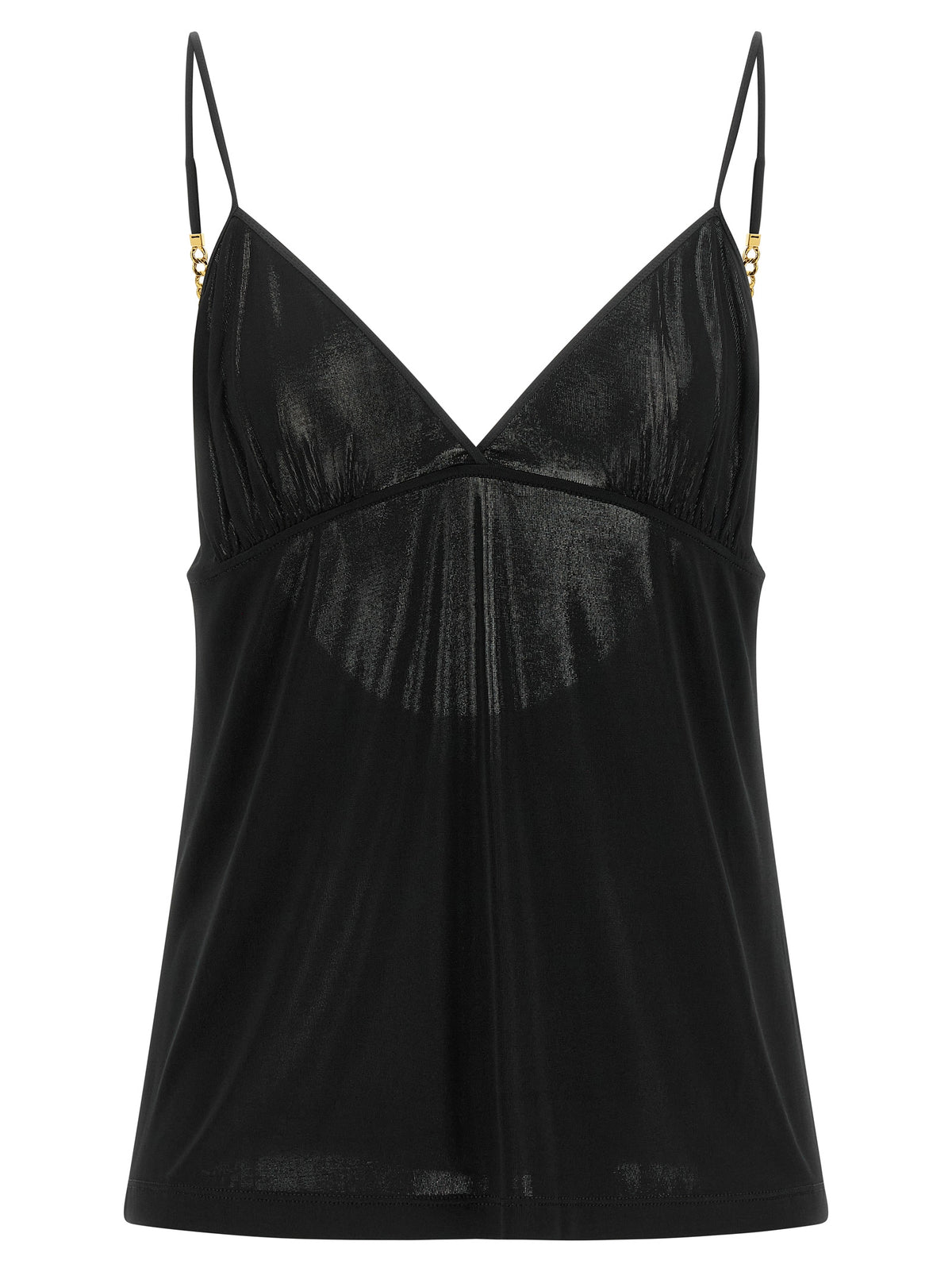 SAINT LAURENT Gold-Chain Logo Strap Tank Top