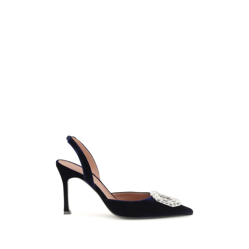 AMINA MUADDI Camelia Velvet High Heel Pumps