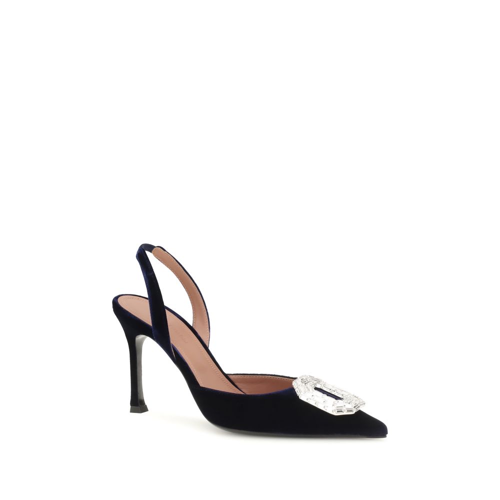 AMINA MUADDI Camelia Velvet High Heel Pumps