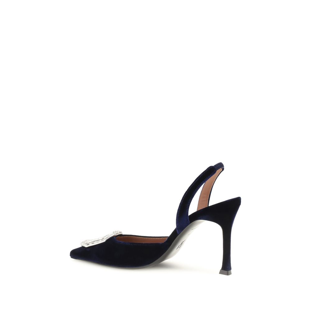 AMINA MUADDI Camelia Velvet High Heel Pumps