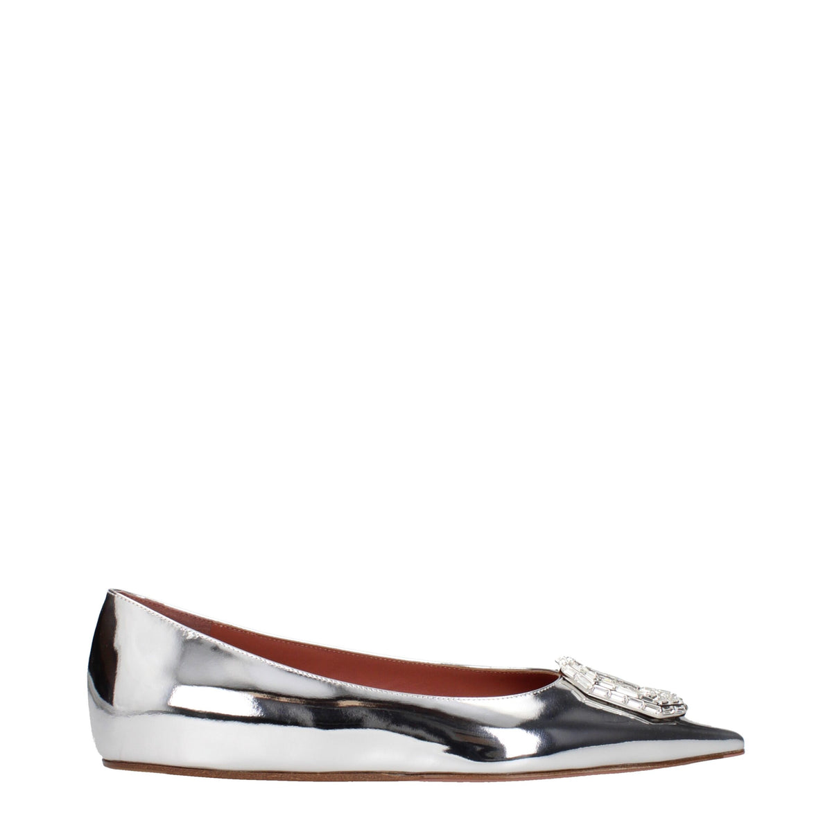 AMINA MUADDI Metallic mirror ballet Flats