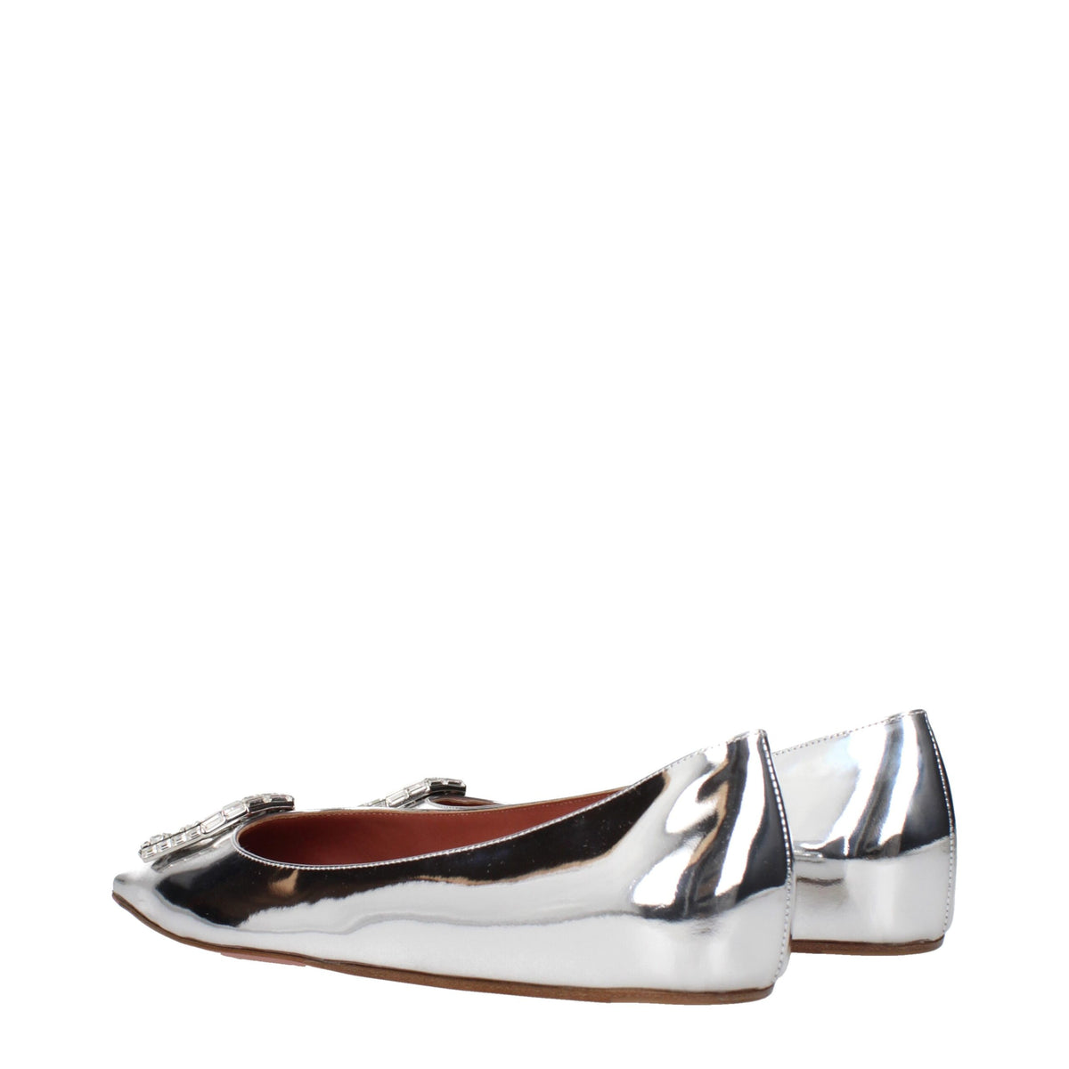 AMINA MUADDI Metallic mirror ballet Flats